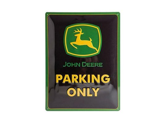 JOUETS - PRODUITS DERIVES - PLAQUE METAL 30X40CM PARKING ONLY JOHN DEERE