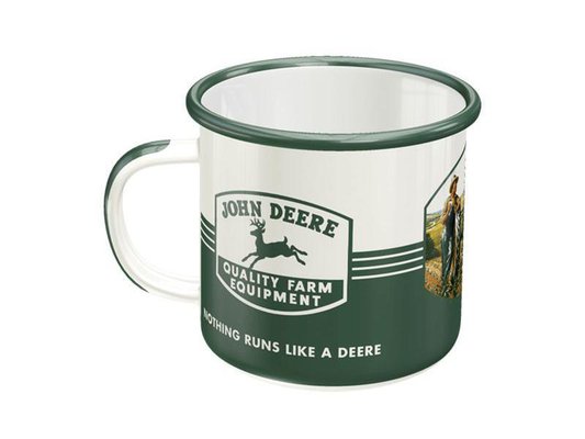 JOUETS - PRODUITS DERIVES - TASSE EMAILLEE "QUALITY FARM EQUIPEMENT" JOHN DEERE