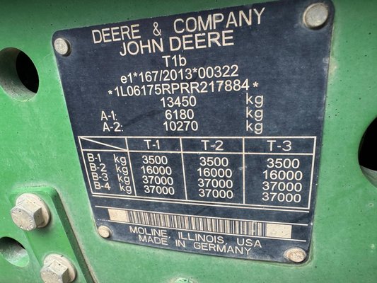 Tracteur agricole John Deere 6R175