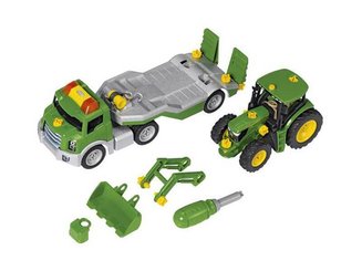 JOUETS - JOUETS - JEU DE CONSTRUCTION TRACTEUR ET TRANSPORTEUR JOHN DEERE