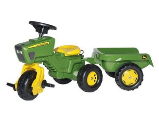 JOUETS - JOUETS - TRACTEUR A PEDALE AVEC REMORQUE
