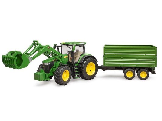 JOUETS - JOUETS - JOUET TRACTEUR JOHN DEERE 7R350 AVEC CHARGEUR ET REMORQUE