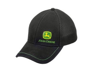 VÊTEMENTS - VETEMENTS DE TRAVAIL - CASQUETTE À MAILLE NOIRE AVEC LOGO JOHN DEERE