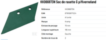 Soc de rasette GAUCHE p/Kverneland