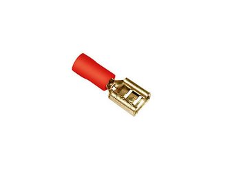 LIBRE SERVICE AGRICOLE - ELECTRICITE LISA - COSSE PLATE ROUGE FEMELLE lg 6,4MMBLISTER 10 PIECES