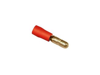 LIBRE SERVICE AGRICOLE - ELECTRICITE LISA - COSSE CYLINDRIQUE ROUGE MALE 4MM BLISTDE 10 PIECES