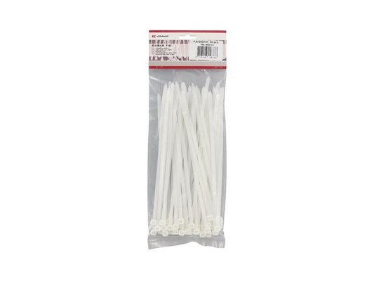 BOULONNERIE - BOULONNERIE UNITAIRE - 50 SERRE-CÂBLES 4,8X200MM BLANC