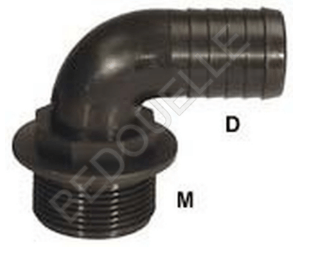 FERTILISATION / PULVE - PIECES TECHNIQUE - RACCORD COUDE 90 1/2 DIAM 16MM