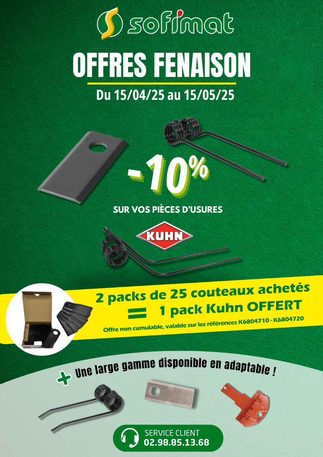 Offre fenaison pièces 