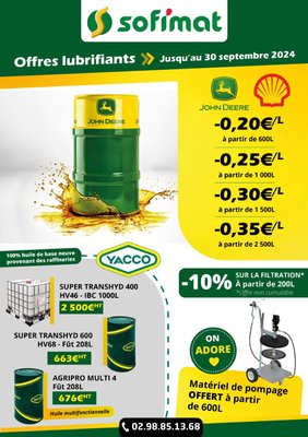 Offres huiles et lubrifiants