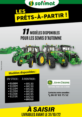 11 modèles de tracteurs John Deere à saisir 