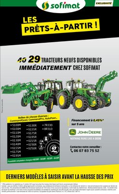 Offres tracteurs neufs prêts à partir 01/10/2021