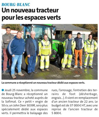 Livraison micro tracteur compact JOHN DEERE 3039R à Bourg-Blanc