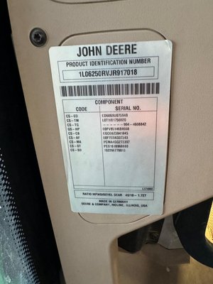 Tracteur agricole John Deere 6250R