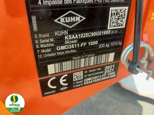 Faucheuse Kuhn GMD3511 FF 1000
