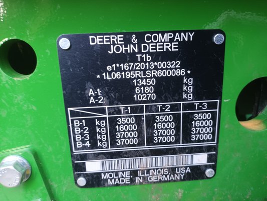 Tracteur agricole John Deere 6R195