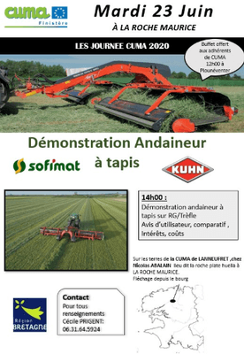 Démonstration andaineur à tapis KUHN MERGE MAXX