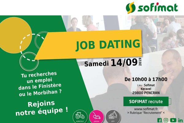 Job dating recrutement Sofimat emploi Finistère Morbihan samedi 14 septembre 2019