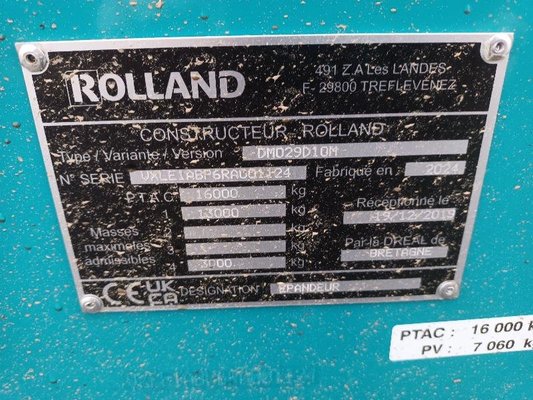 Épandeur à fumier Rolland RF6118